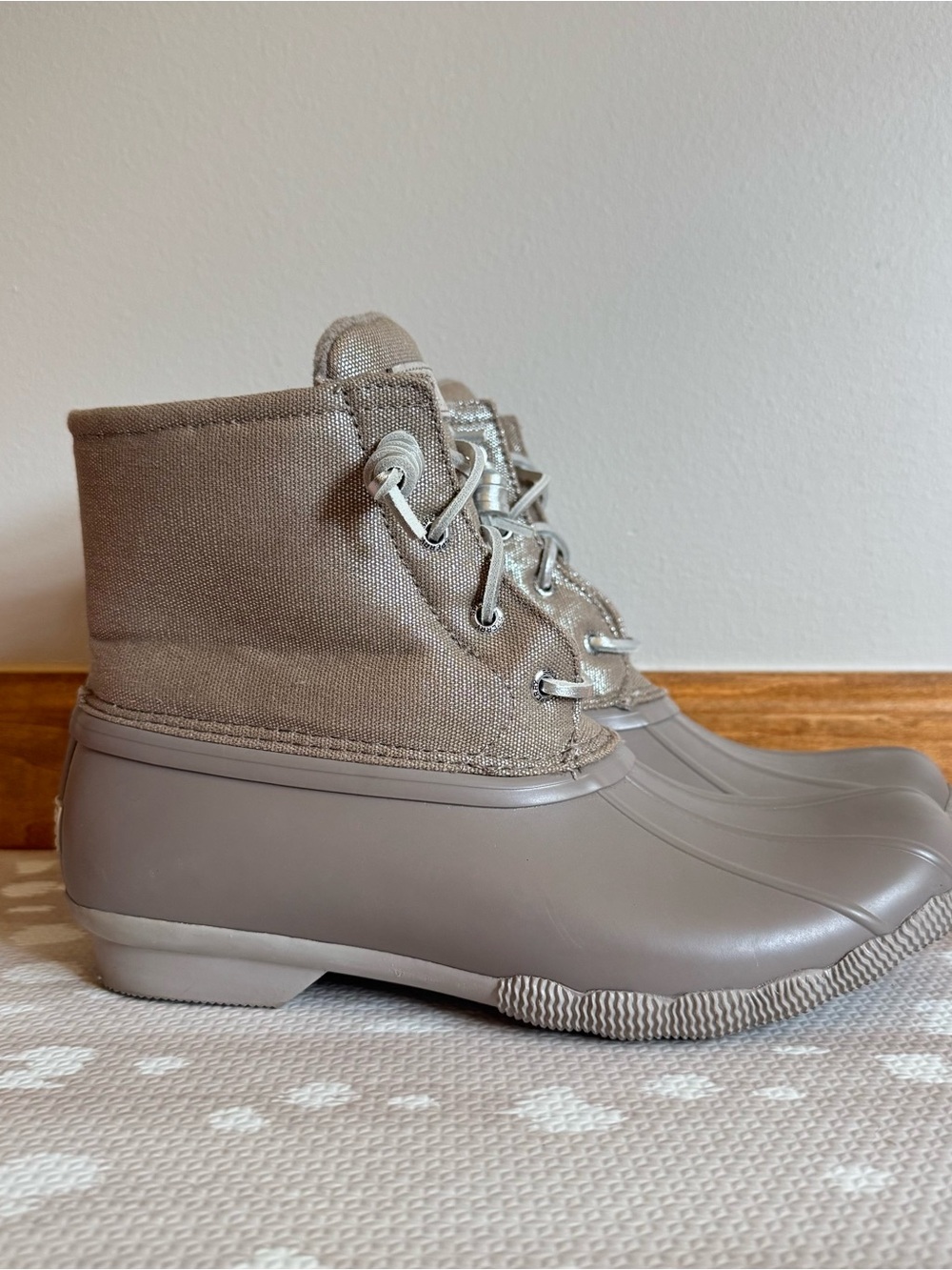 Sperry Women's Saltwater Sparkle Dove Rain Boots